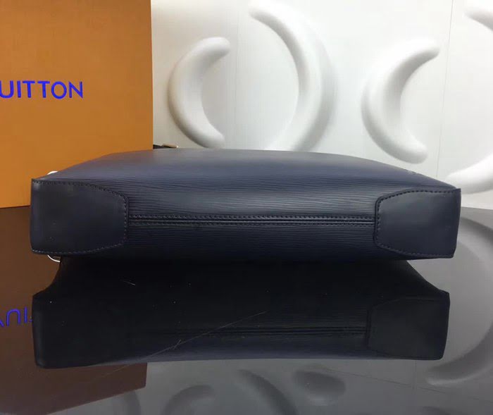路易威登LV頂級原單M51690午夜藍 Oliver BRIEFCASE 公事包 暗黑色Epi牛皮飾邊 YDH1584